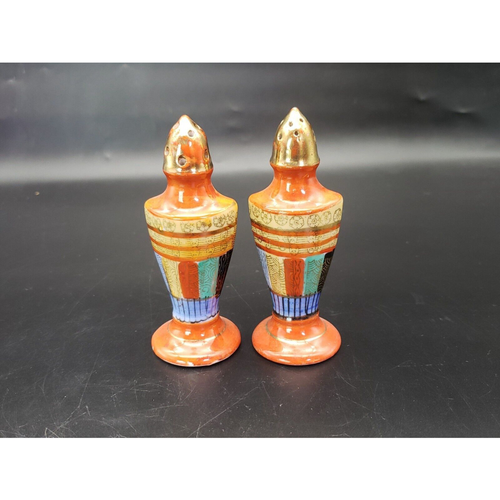 vintage japan Thousand Faces Salt & pepper shakers 4"